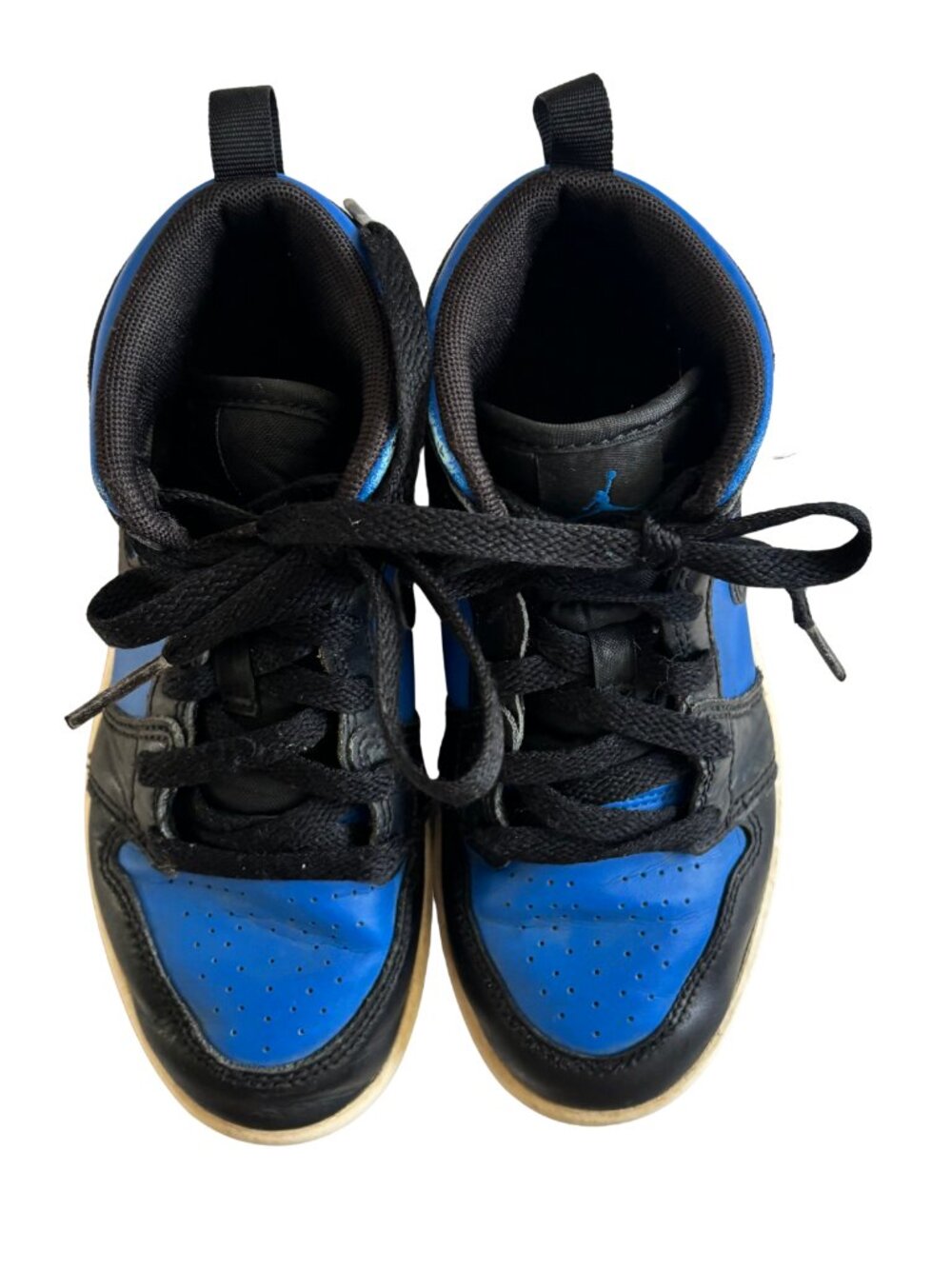 Air Jordan 1 Kids Size 13C Blue Black Leather Sneakers Lace Up
